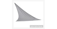 Voile d'ombrage gris dimension 360x360x360cm en polyester 160gr/m2