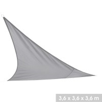 Voile d'ombrage gris dimension 360x360x360cm en polyester 160gr/m2