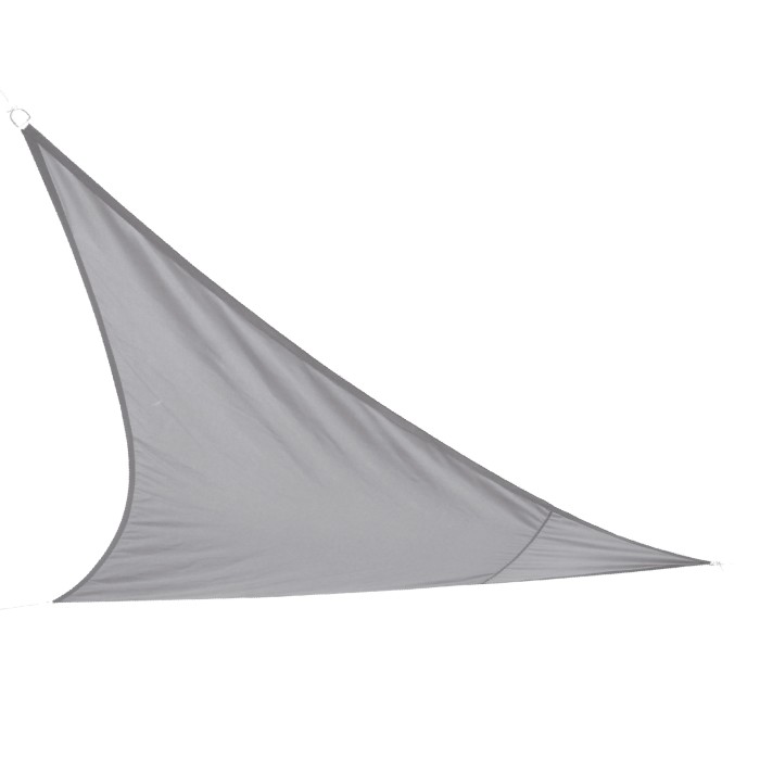 Voile d'ombrage gris dimension 360x360x360cm en polyester 160gr/m2