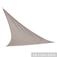 Voile d'ombrage taupe dimension 360x360x360cm en polyester 160gr/m2