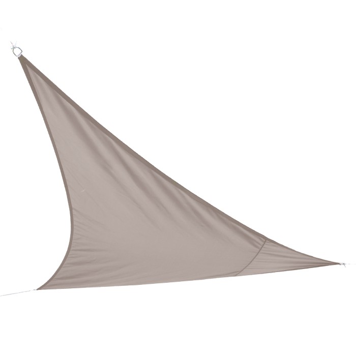 Voile d'ombrage taupe dimension 360x360x360cm en polyester 160gr/m2