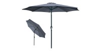 Parasol inclinable rond gris anthracite diamètre 300cm