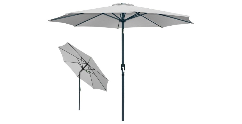 Parasol inclinable rond gris anthracite diamètre 300cm