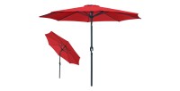 Parasol inclinable rond rouge diamètre 300cm