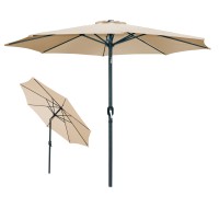 Parasol inclinable rond beige diamètre 300cm