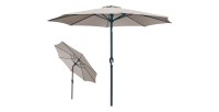 Parasol inclinable rond taupe diamètre 300cm