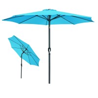 Parasol inclinable rond bleu turquoise diamètre 300cm