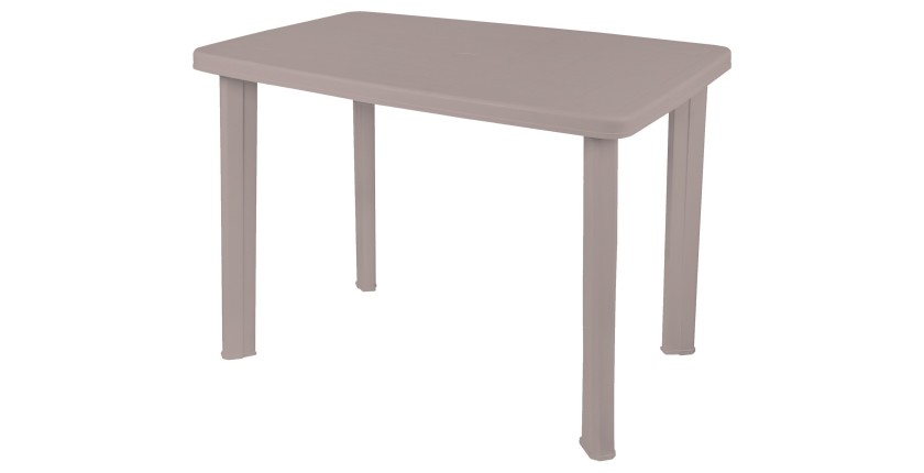 Table d'extérieur coloris taupe en PVC dimension 100x70cm