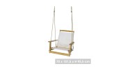 Fauteuil de jardin à suspendre en bois avec accoudoirs 70x102xH96cm