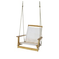 Fauteuil de jardin à suspendre en bois avec accoudoirs 70x102xH96cm