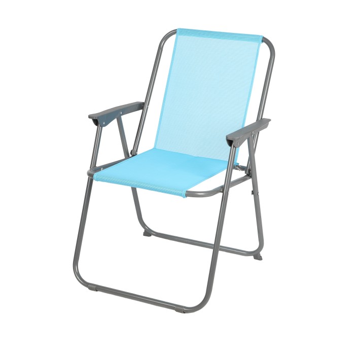 Fauteuil de jardin pliable en tissu bleu turquoise 53x55x75cm