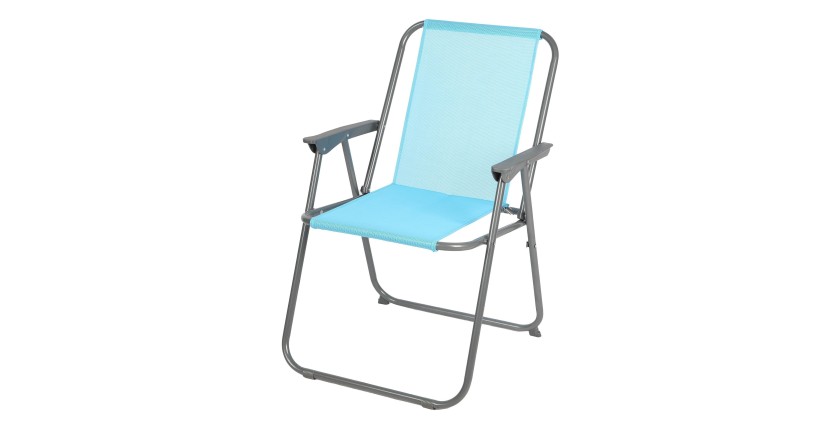 Fauteuil de jardin pliable en tissu bleu turquoise 53x55x75cm