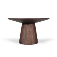 Table ronde collection FRANCHIA en bois exotique de mangolia brun diamètre 130 cm