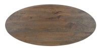 Table à manger FRANCHIA longueur 220cm en bois brut exotique mangolia vieilli