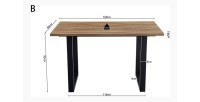 Table à manger EDWAR longueur 160cm en décor chêne vieilli, idéal pour une salle à manger conviviale