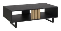 Table basse robuste collection LOFT Coloris noir et chêne. Pieds en métal noir