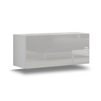 Ensemble de meubles de salon blanc suspendus collection CEPTO XXV. 249cm, 6 meubles, leds, modulables.