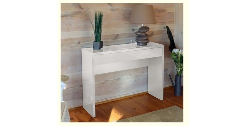 Meuble d'entrée, console ARENA coloris blanc. Meuble design pour votre entrée