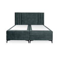 Lit boxspring a double coffre 160x200 coloris émeraude collection LONDON