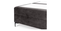 Lit boxspring 160x200 coloris anthracite avec double coffre - Collection LONDON