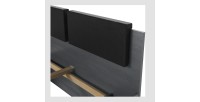 Lit adulte 140x200 avec tiroirs intégrés - Collection FLOYD. Coloris gris effet bois