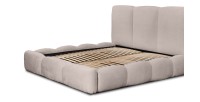 Lit coffre 140x200 coloris beige armature rembourrée - Collection DREAM