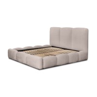 Lit coffre 140x200 coloris beige armature rembourrée - Collection DREAM