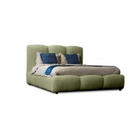 Lit coffre 140x200 coloris vert armature rembourrée - Collection DREAM