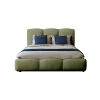 Lit coffre 160x200 coloris vert armature rembourrée - Collection DREAM