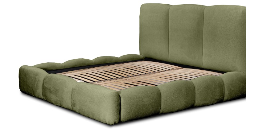 Lit coffre 180x200 coloris vert armature rembourrée - Collection DREAM