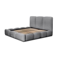 Lit coffre 180x200 gris foncé armature rembourrée - Collection DREAM