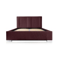 Lit coffre 160x200 coloris bordeaux - Collection RITCHY