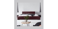 Lit coffre 160x200 coloris bordeaux - Collection BROOKLYN