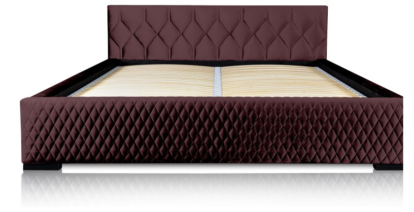 Lit coffre 160x200 coloris bordeaux - Collection BROOKLYN