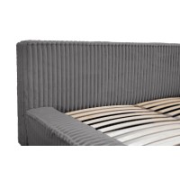 Lit coffre 180x200 coloris gris - Collection COCOON