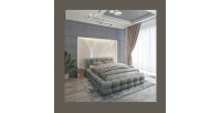 Lit coffre 160x200 coloris gris cendré - Collection BRAVE