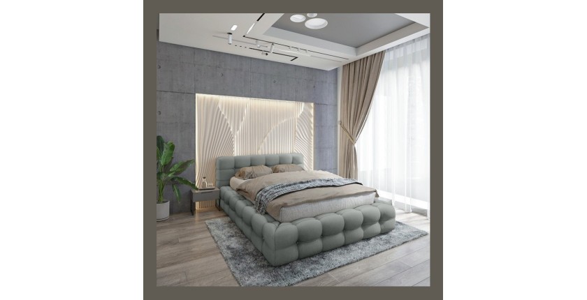 Lit coffre 180x200 coloris gris cendré - Collection BRAVE