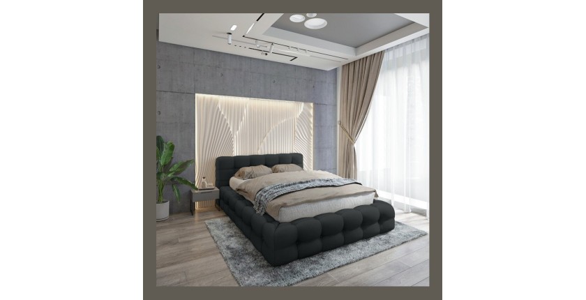 Lit coffre 140x200 coloris noir - Collection BRAVE