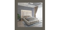 Lit coffre 140x200 coloris gris clair - Collection BRAVE