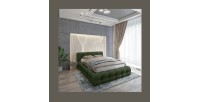 Lit coffre 140x200 coloris vert - Collection BRAVE