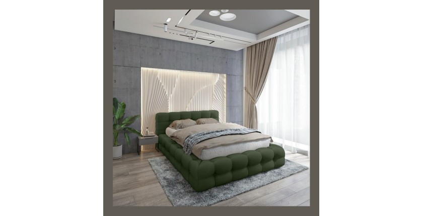 Lit coffre 180x200 coloris vert - Collection BRAVE