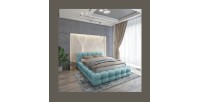 Lit coffre 160x200 coloris bleu clair - Collection BRAVE