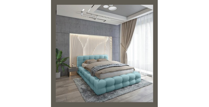 Lit coffre 180x200 coloris bleu clair - Collection BRAVE