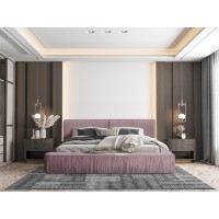 Lit coffre 140x200 coloris rose - Collection MINAO