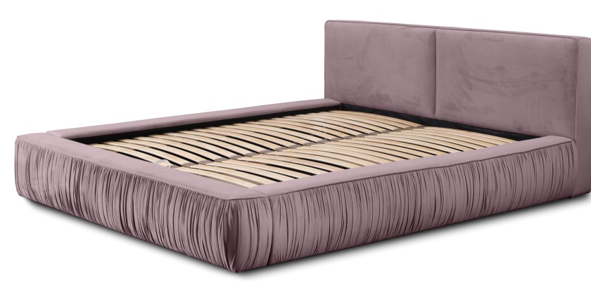 Lit coffre 140x200 coloris rose - Collection MINAO