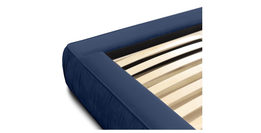 Lit coffre 140x200 coloris bleu - Collection MINAO