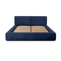 Lit coffre 160x200 coloris bleu - Collection MINAO