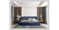 Lit coffre 180x200 coloris bleu - Collection MINAO