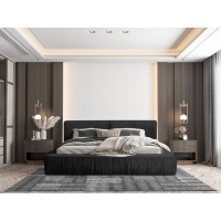 Lit coffre 140x200 coloris noir - Collection MINAO