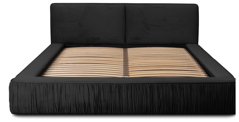 Lit coffre 140x200 coloris noir - Collection MINAO